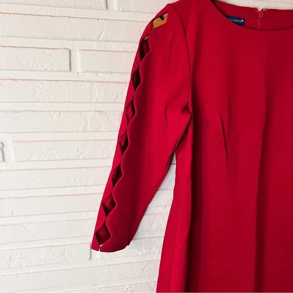 RSVP by Talbots Red Above The Knee Scalloped Sleeve Dress, Women’s Size 2 Petite - Picture 2 of 9